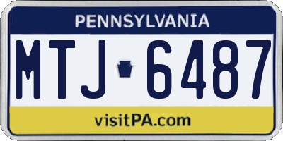 PA license plate MTJ6487