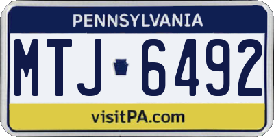 PA license plate MTJ6492