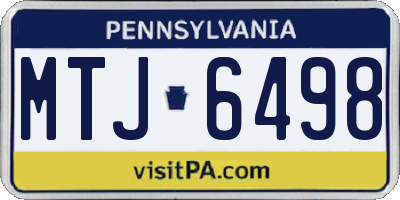 PA license plate MTJ6498