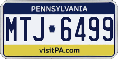 PA license plate MTJ6499