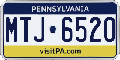 PA license plate MTJ6520