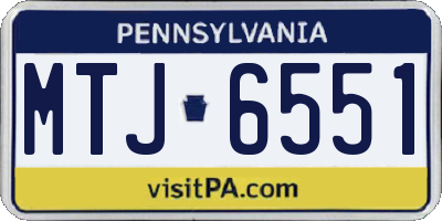 PA license plate MTJ6551