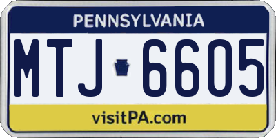 PA license plate MTJ6605