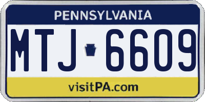 PA license plate MTJ6609