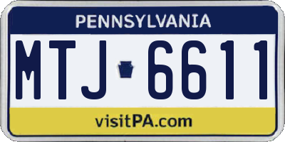 PA license plate MTJ6611