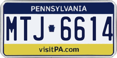 PA license plate MTJ6614