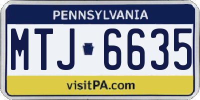 PA license plate MTJ6635