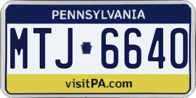 PA license plate MTJ6640