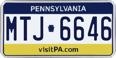 PA license plate MTJ6646