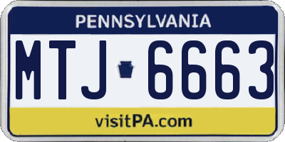 PA license plate MTJ6663