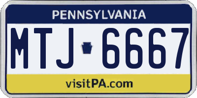 PA license plate MTJ6667