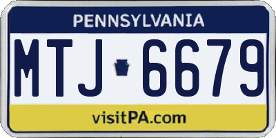 PA license plate MTJ6679
