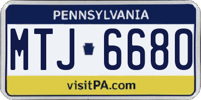 PA license plate MTJ6680
