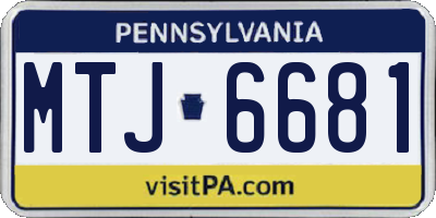 PA license plate MTJ6681