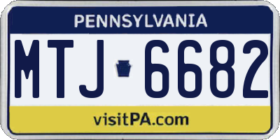 PA license plate MTJ6682