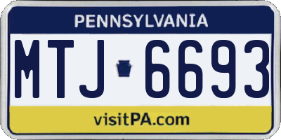 PA license plate MTJ6693