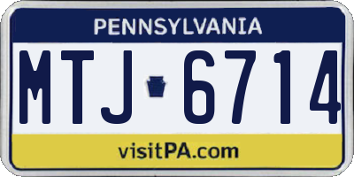 PA license plate MTJ6714