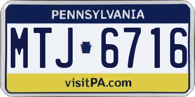 PA license plate MTJ6716
