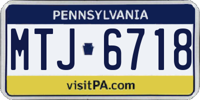 PA license plate MTJ6718
