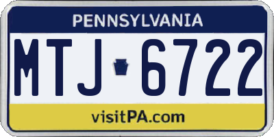 PA license plate MTJ6722