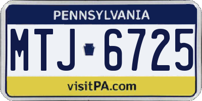PA license plate MTJ6725