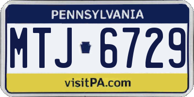 PA license plate MTJ6729