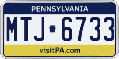 PA license plate MTJ6733