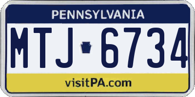 PA license plate MTJ6734
