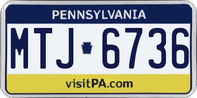 PA license plate MTJ6736