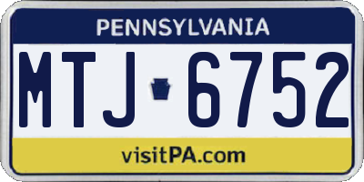 PA license plate MTJ6752