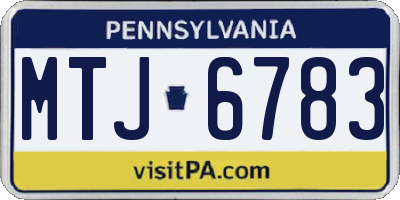 PA license plate MTJ6783
