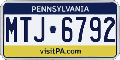 PA license plate MTJ6792