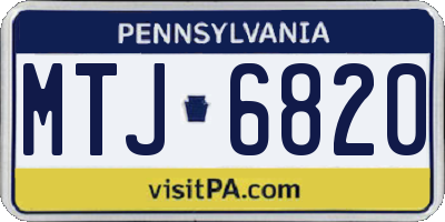 PA license plate MTJ6820