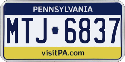 PA license plate MTJ6837