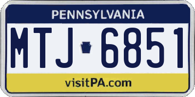 PA license plate MTJ6851