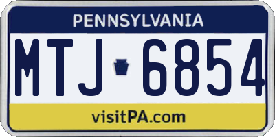 PA license plate MTJ6854