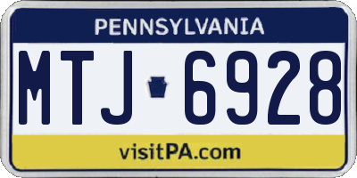 PA license plate MTJ6928