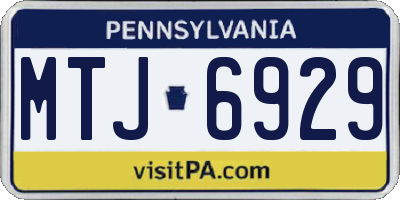 PA license plate MTJ6929