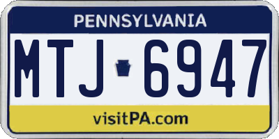 PA license plate MTJ6947
