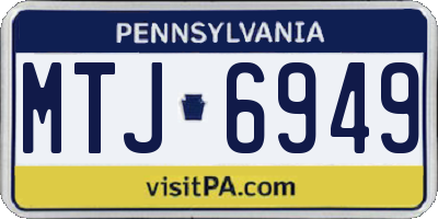 PA license plate MTJ6949