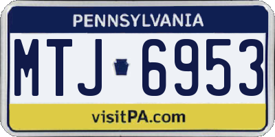 PA license plate MTJ6953