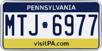 PA license plate MTJ6977
