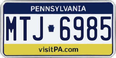 PA license plate MTJ6985