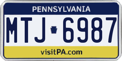 PA license plate MTJ6987