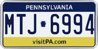 PA license plate MTJ6994