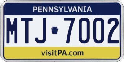 PA license plate MTJ7002