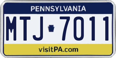 PA license plate MTJ7011