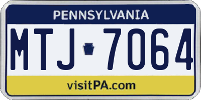 PA license plate MTJ7064