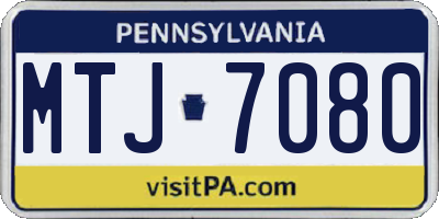 PA license plate MTJ7080