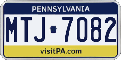 PA license plate MTJ7082